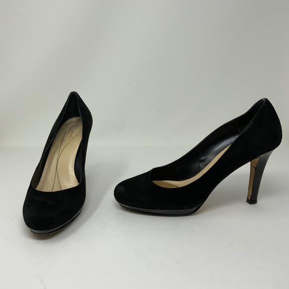 Kate Spade Kendra Black Suede Leather Round Toe Platform High Heels Shoes 9M - Picture 2 of 8